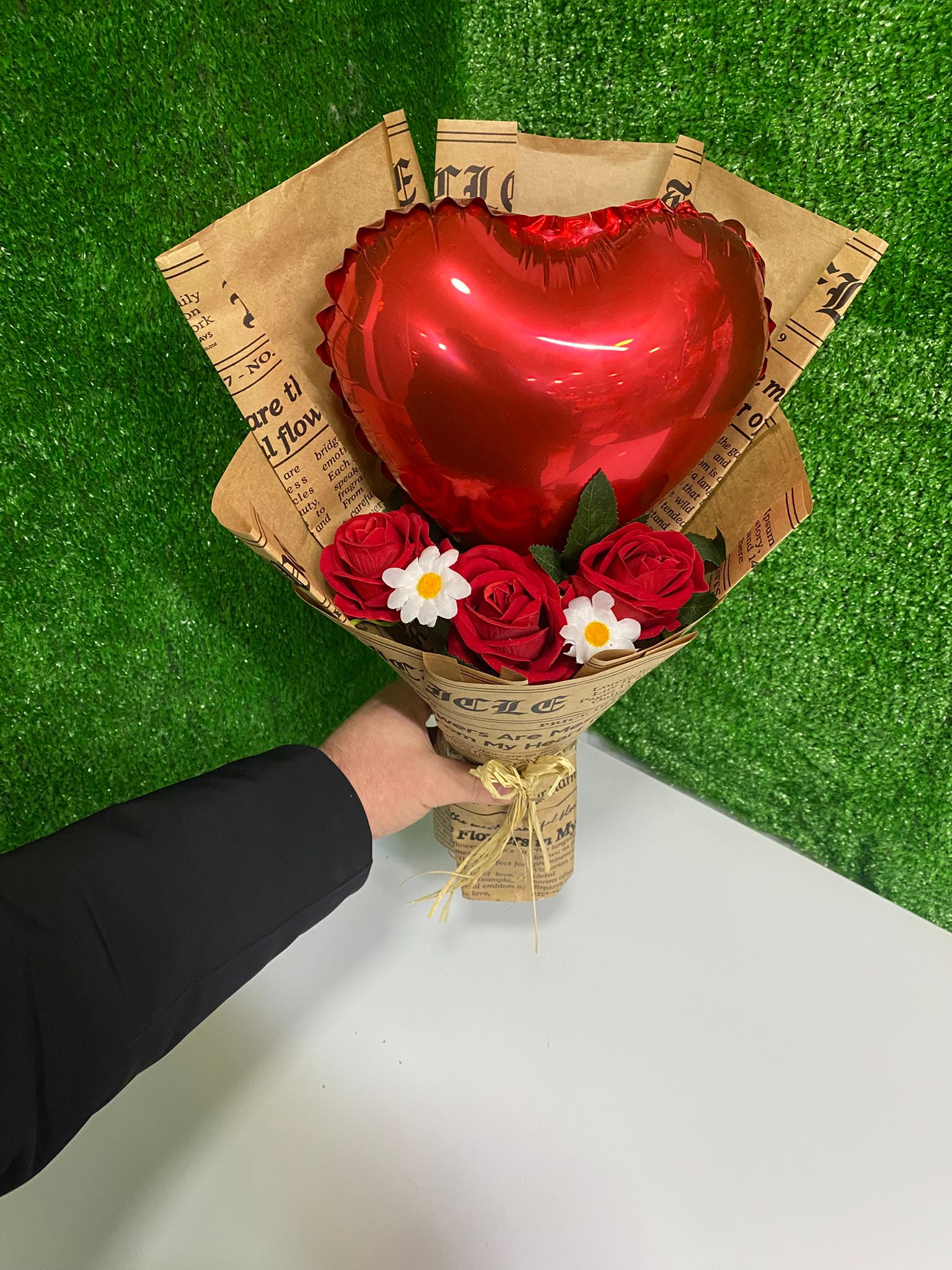 Vintage Aşk Kalp Buketi